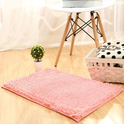 China Absorbent Bath Mat Shower Floor Rug Durable Chenille Bath Mat Microfiber Rug Anti Slip Shaggy Luxury Microfiber for sale