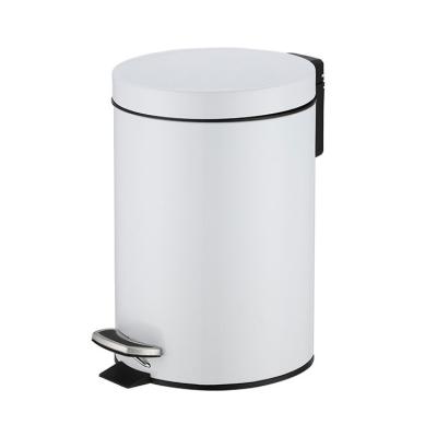 China New Home Luxury Indoor Round Kitchen Stainless Steel Mini Trash Can Bathroom Pedal Touch Free ABS Waste Bins With Plastic Cover for sale