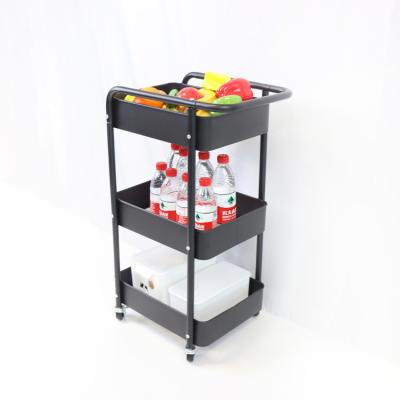 China Sustainable Hot Sales 3 Tier Stable Goods Universal Rolling Metal Storage Upscale Mobile Cart For Hotel for sale