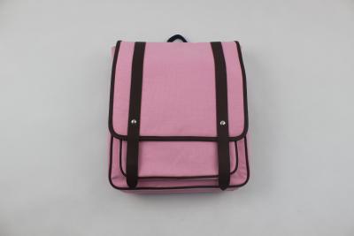 China Pink Teen Girl Canvas Rucksack With Adjustable Shoulder Strap , A Lot Of Pockets for sale