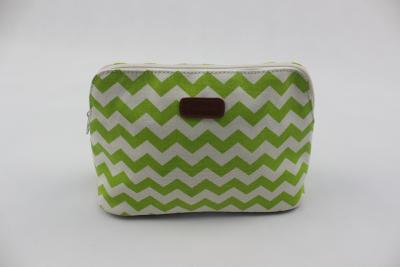 China Personalized Little Makeup Bags Green Wavy Pattern Anti Dirty For Handbag for sale