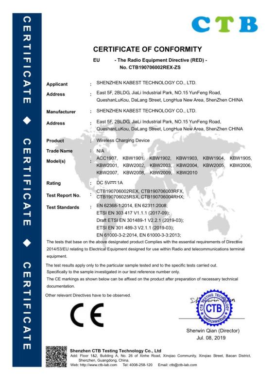 CE - Shenzhen Kabest Technology Co., Ltd.