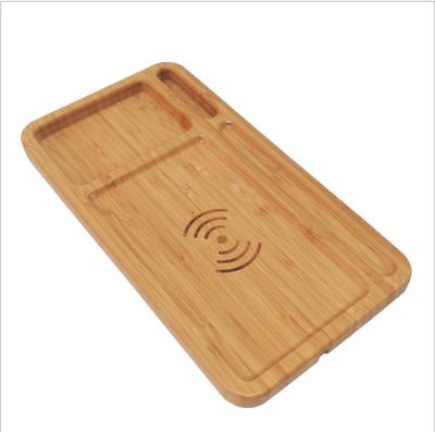 China Pad 5w 10w QI Bamboo Desktop Wireless Charger Fast Charging Station For Mobile Phone for sale