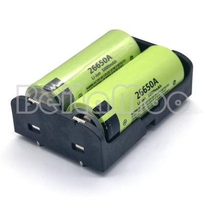 China High Temperature Resistance Two 26650 Battery Holder With PC Pins PBT UL94-V0 for sale