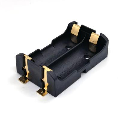 China Two Nylon 18500 Cell Holder Case Box With Outer Holder PCB Li Ion Black Battery Holder (SMT) for sale