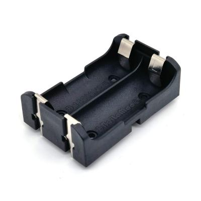 China Nylon+30%GF Two 18500 Cell Holder Case Box With PC Pins PCB Li Ion Black Battery Holder for sale