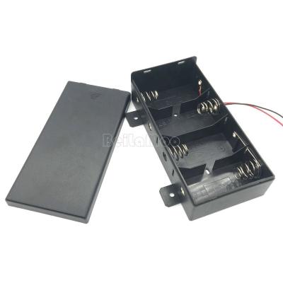 China PP Four 4D Battery Holder With Lid Cover Wire Leads 150mm 34650 UM1*4 Battery Case for sale