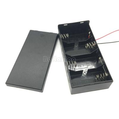 China PP Four 4D Battery Holder With Lid Cover Wire Leads 150mm 34650 UM1*4 Battery Case for sale