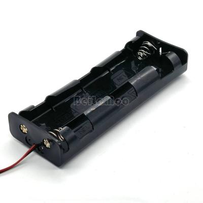 China PP Six Size 6C UM2*6 Battery Holder With Wire Leads 150mm 9V Battery Case DC 26500 LR14 for sale