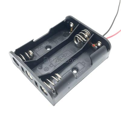 China PP BeiLaMoo 3AA Battery Holder With Wire Leads 150mm UM3*3 14500 Battery Case for sale