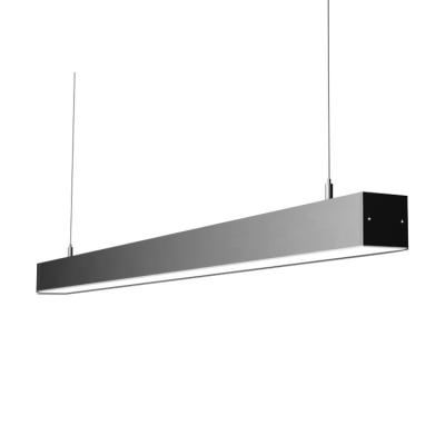 China Modern Black Minimalist China OEM Office 40W LED Energy Saving Linear Ceiling Pendant Light for sale