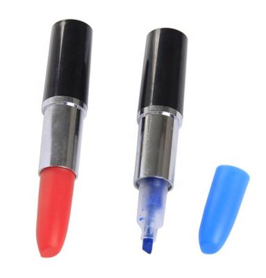 China office & School Markers Novelty Lipstick Highlighter Pen With Custom Logo for sale