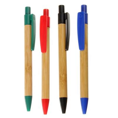 China Eco Friendly Click Bamboo Pen Promotional Ball Pen With Custom Logo for sale