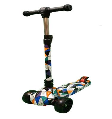 China 2022 Hot Selling Fast Folding Scooter Children's Scooter Doodle Color Baby Folding Scooter for sale