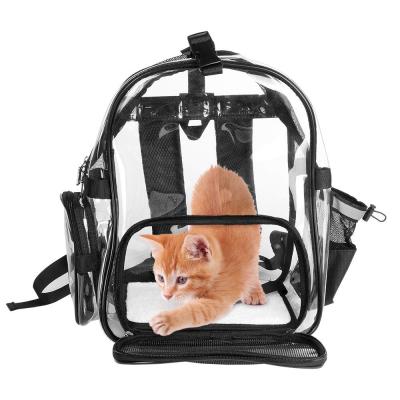 China Transparent Pet Travel Pet Carrier, Small Breathable Mesh Window Multiple Pet Travel Backpack for sale