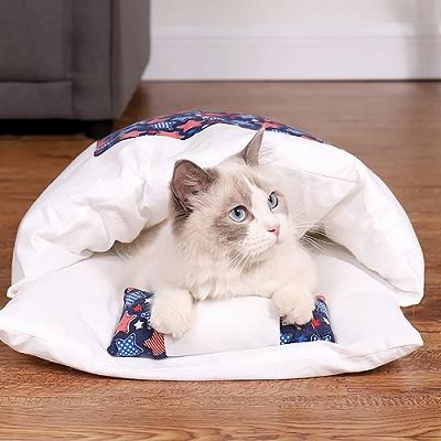 China Cooling Winter Pet Bed House Cats Nest Cushion With Pillow for sale