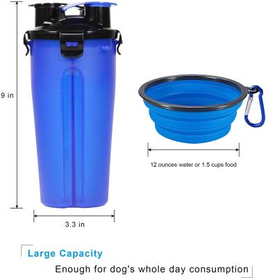 China ABS+silicone 2-in-1 Dog Water Bottle For Walking Hiking Traveling for sale