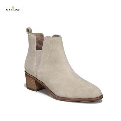 China Wholesale MANRINO-0207 Women's Short Bootie Shoe Girls Anti-slippery Slip In Chelsea Boots In Suede Leather High End for sale