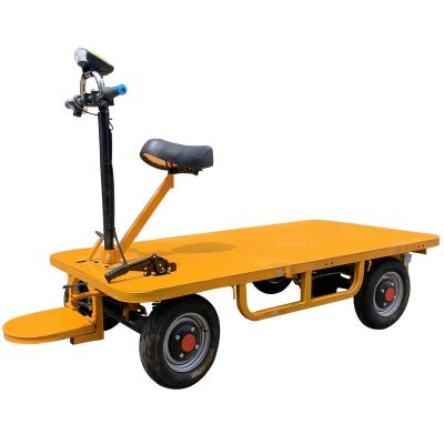 China Hand-push Electric Dump Truck Mute Electric Flatbed Transoprt Warehouse Turnover Goods Cart Trolley Transport for sale