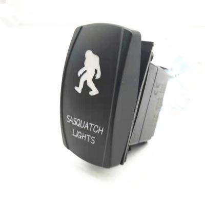 China Hot Sale 3-8P Car Marine Car Switch Laser 12-24V DC 20A ON OFF Rock Switch With LED Light for sale