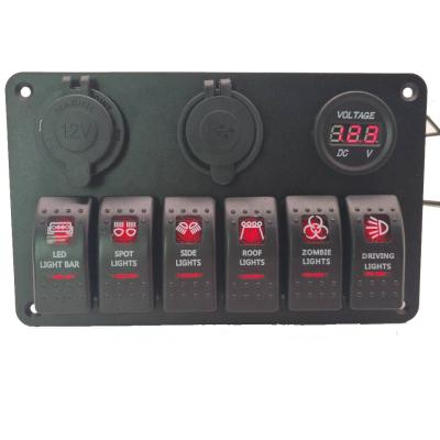 China Hot sale 12V 24V Offroad switch panel with dual USB For Universal Car for sale