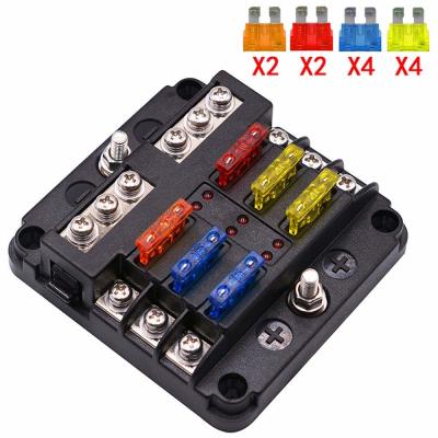 China 6-Way Fuse Box Block Holder with LED Indicator Waterproof Durable Protection Cover Sticker For Automotive Car for sale