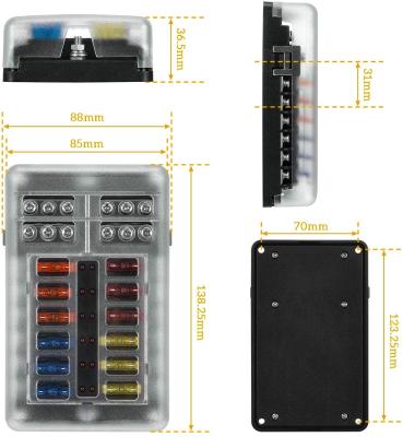 China 12 Volt Automotive Fuse Box Holder Waterproof with Negative auto inline fuse holder for sale