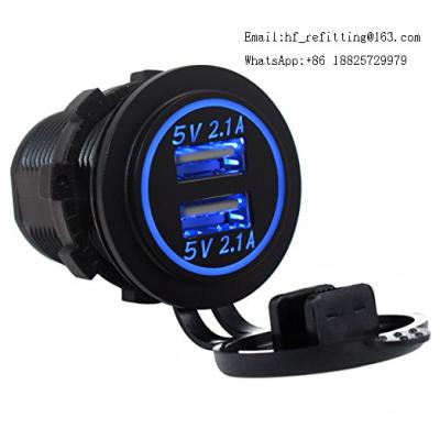 China Fast rapid charger DC5V 4.2A dual usb socket car charger for universal travel vehicles for sale