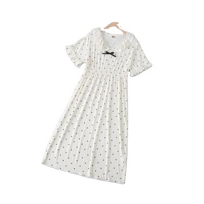 China New Breathable Summer Polka Dot Nightdress Tight Waist Comfortable Girl's Romper Dress for sale