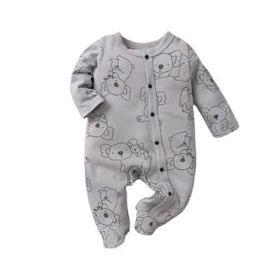 China 2022 New 100% Cotton Koala Printed Gray Romper Baby Jumpsuits One Piece Dropshipping Baby Jumper for sale