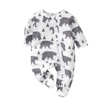 China 2022 casual spring and summer cartoon printed kmart baby romper baby pajamas long sleeve jumpsuit for sale