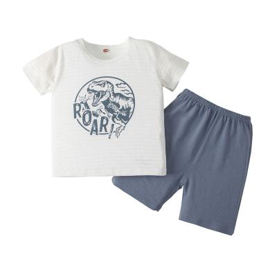 China New Arrival Breathable Baby Clothing Summer Clothes Little Kids Fashion T-shirt Boutique Boy Shorts Set for sale