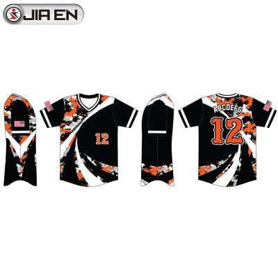 China The Senior Antibacterial Stylish Baseball Tank Top 100% Polyester Sublimated American Flag Baseball Uniforms for sale