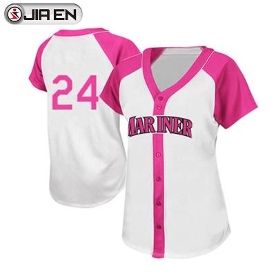 China Girls Sublimation Hot Pink Antibacterial Wholesale Baseball Tank Top for sale