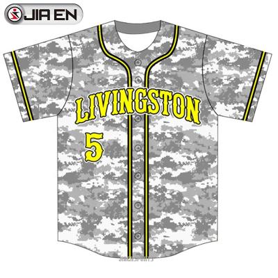 China Full Digital 100% Antibacterial Polyester Sublimation Baseball Tank Top Camouflage Baseball Uniform for sale