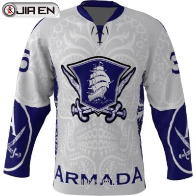 China Shirts & 100% Polyester Senior Hockey Jersey Lightweight Sublimation Integrated Hockey Jersey for sale