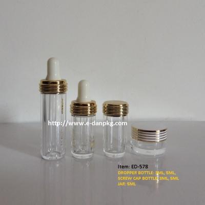 China Perfume Dropper Bottle 3ml And 5ml , PETG Empty Plastic Bottle With Pipette For Essential Emulsion for sale