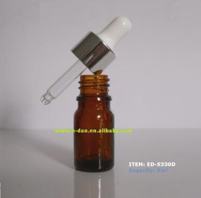 China Popular Essential Oil 5ml Brown Glass Dropper Bottle For Essential Oil for sale