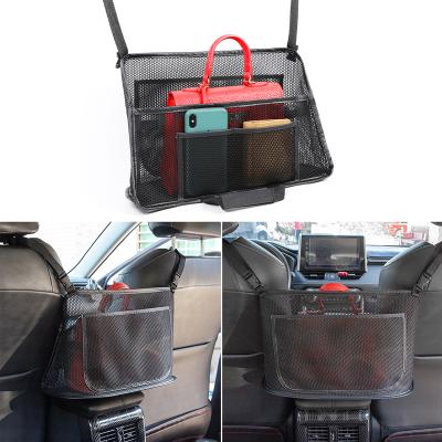 China Large Capacity Folding Car Organizer Back Seat Car Pocket Handbag Net Holder for sale