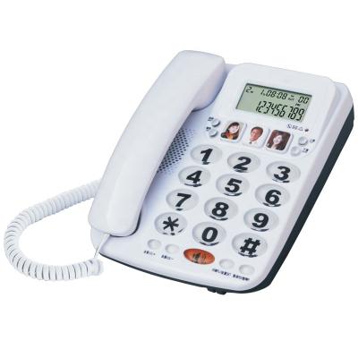 China Analog Reminder Land Line Phone Telephone With Display And Shinny Surface for sale