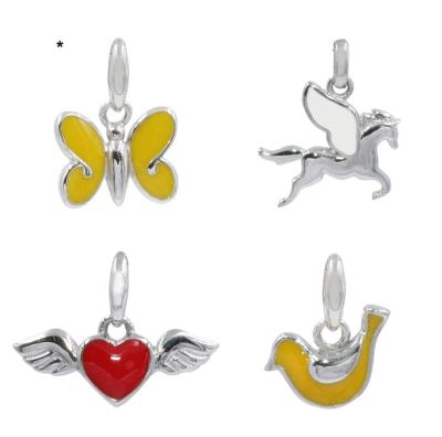 China 925 Casual/Sporty Silver Enamel Charms For Bracelet 925 Silver Enamel Pendant Kids Jewelry for sale