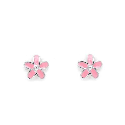 China Cute 925 Sterling Silver Jewelry Small Stud Earrings Silver Flower Stud Women Jewelry Enamel Earring Kids Jewelry Sets for sale