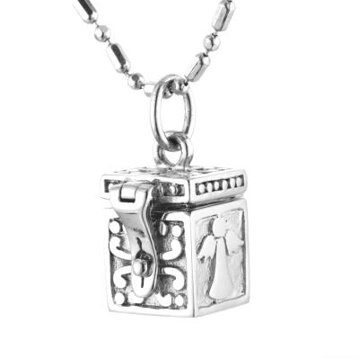 China Prayer Box Pendant Vintage 925 Sterling Jewelry Antique Silver Women's Pendant Jewelry for sale