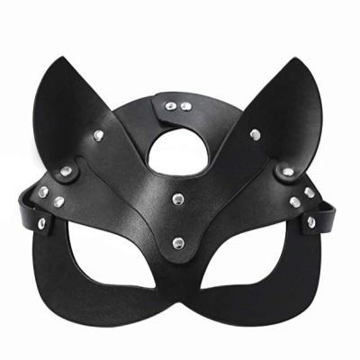 China Adult Sex Three Piece Cosplay PU Leather Cat Halloween Roleplay Sex Toy For Sexy Masks And Collars for sale