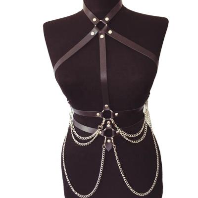 China New Women's Bondage Fun Chain Belt Corset Suspenders Harajuku Adjustable Fashionable Women Sexy Bondage Belt for sale