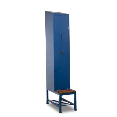 China Indoor& Outdoor 2 Door Z Form Me Form Sporty Metal Steel Storage Locker With Bench for sale