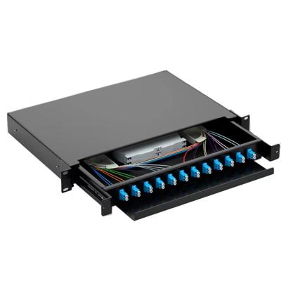 China High Quality Cold Sheets Ftth Use Optical Distribution Frame Sliding Type Drawer Fiber Optic Odf Patch Panel Splicing Terminal Box for sale