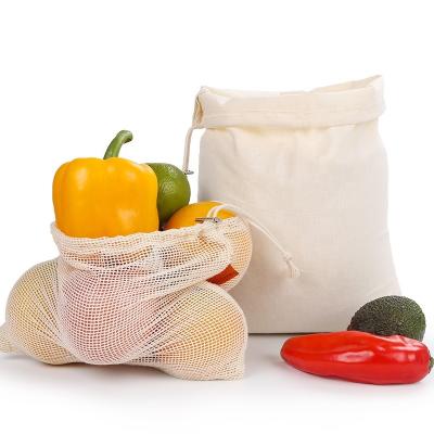 China Eco-friendly Custom Cotton Bag Cotton Fruit Drawstring Bag Cotton Bag for sale