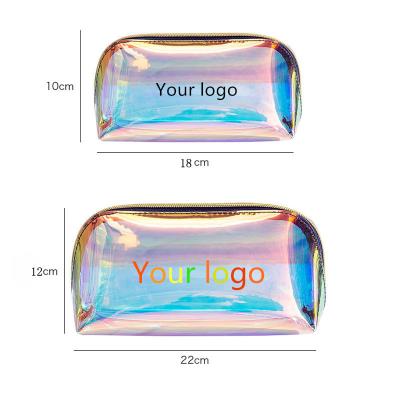 China Fashion Factory Direct Logo Fashion Small Holographic Pvc Pvc Beauty Cosmetic Cases Direct Makeup Bag&Cases Good Quality Transparent Cosmetic Bags for sale