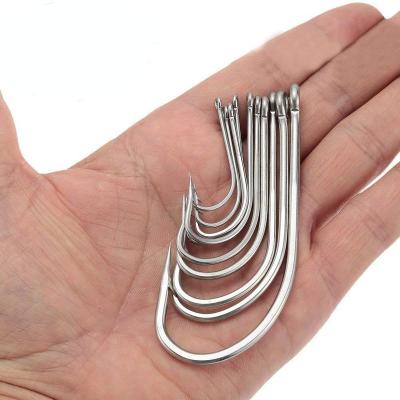 China For Fishing 100pcs/bag 34007 Live Bait Stainless Steel Saltwater Big Leg Hooks White Extra Long Leg Hook for sale